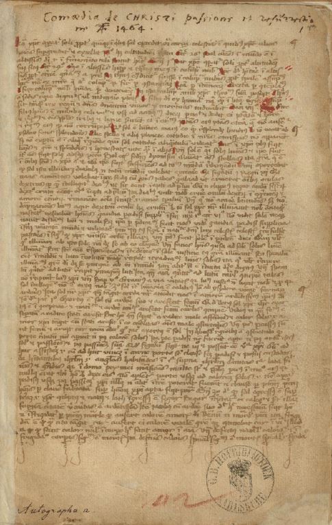 Manuscrito del Ludus Paschali de Redentin